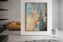 Load image into Gallery viewer, Navy Blue Yellow Red Abstract Painting Home Decor Wall Art Qp026
