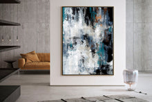 Load image into Gallery viewer, Black White Green Modern Wall Decor Contemporary Art Fp001