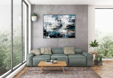 Load image into Gallery viewer, Black White Green Modern Wall Decor Contemporary Art Fp001