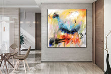 Load image into Gallery viewer, Blue Red Yellow Abstract Painting Office Painting Modern Wall Decor Fp045