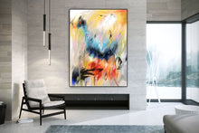 Load image into Gallery viewer, Blue Red Yellow Abstract Painting Office Painting Modern Wall Decor Fp045
