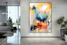 Load image into Gallery viewer, Blue Red Yellow Abstract Painting Office Painting Modern Wall Decor Fp045