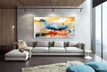 Load image into Gallery viewer, Blue Red Yellow Abstract Painting Office Painting Modern Wall Decor Fp045