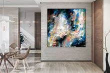Load image into Gallery viewer, Black Pink Blue Textured Painting Original Abstract Painting Qp002