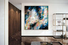 Load image into Gallery viewer, Black Pink Blue Textured Painting Original Abstract Painting Qp002