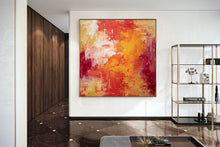 Load image into Gallery viewer, Red Yellow White Abstract Painting on Canvas Fp097