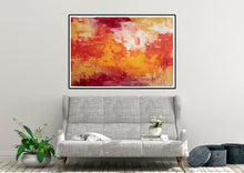 Load image into Gallery viewer, Red Yellow White Abstract Painting on Canvas Fp097