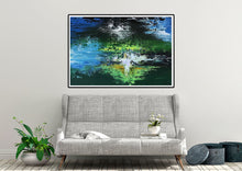 Load image into Gallery viewer, Blue Green White Abstract Wall Art Unique Painting Qp003