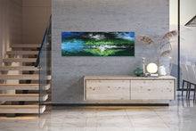 Load image into Gallery viewer, Blue Green White Abstract Wall Art Unique Painting Qp003