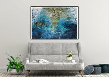 Load image into Gallery viewer, Deep Blue Gold Abstract Paitning Living Room Wall Art Fp087