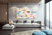 Load image into Gallery viewer, Pink White Abstract Painting on Canvas Colorful Contemporary Painting Fp099