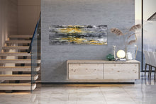 Load image into Gallery viewer, Large Black Grey Yellow Abstract Painting Office Decor Fp025