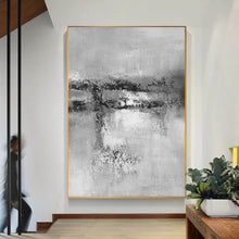 Load image into Gallery viewer, Black And White Grat Abstract Painting Original Living Room Painting Yp022
