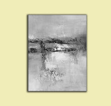 Load image into Gallery viewer, Black And White Grat Abstract Painting Original Living Room Painting Yp022