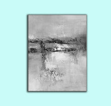 Load image into Gallery viewer, Black And White Grat Abstract Painting Original Living Room Painting Yp022