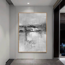 Load image into Gallery viewer, Black And White Grat Abstract Painting Original Living Room Painting Yp022