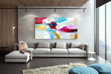 Load image into Gallery viewer, Blue Pink Red Abstract Paintings Contemporary Art Fp030