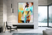 Load image into Gallery viewer, Yellow Blue Pink Abstract Painting Colorful Painting Living Room Qp011