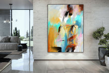 Load image into Gallery viewer, Yellow Blue Pink Abstract Painting Colorful Painting Living Room Qp011