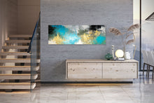 Load image into Gallery viewer, Blue Yellow White Painting Black White Abstract Painting on Canvas Fp084