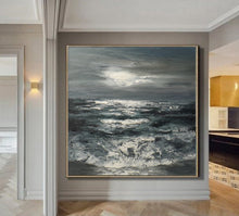 Load image into Gallery viewer, Large Sky And Sea Painting Marine Sunrise Landscape Painting Qp063