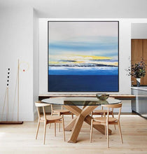 Load image into Gallery viewer, Blue White Yellow Landscape Painting on Canvas Contemporary Wall Art Yp017