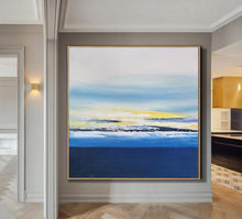 Load image into Gallery viewer, Blue White Yellow Landscape Painting on Canvas Contemporary Wall Art Yp017