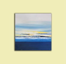Load image into Gallery viewer, Blue White Yellow Landscape Painting on Canvas Contemporary Wall Art Yp017