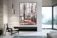 Load image into Gallery viewer, Gray Red Palette Knife Artwork Original Abstract Painting Fp051