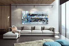 Load image into Gallery viewer, Black Grey Blue Abstract Textured Painting Original Painting Fp091