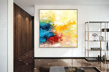 Load image into Gallery viewer, Blue Yellow Abstract Original Painting Contemporary Art Qp040