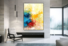 Load image into Gallery viewer, Blue Yellow Abstract Original Painting Contemporary Art Qp040