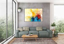 Load image into Gallery viewer, Blue Yellow Abstract Original Painting Contemporary Art Qp040