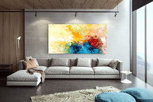 Load image into Gallery viewer, Blue Yellow Abstract Original Painting Contemporary Art Qp040
