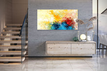 Load image into Gallery viewer, Blue Yellow Abstract Original Painting Contemporary Art Qp040