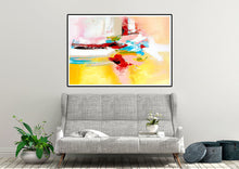 Load image into Gallery viewer, Yellow Blue Red Bright Abstract Original Painting On Canvas Qp028