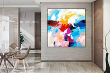 Load image into Gallery viewer, Red Blue Yellow Abstract Paintings Colorful Contemporary Art Fp075
