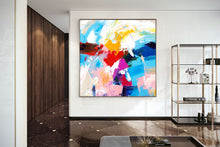 Load image into Gallery viewer, Red Blue Yellow Abstract Paintings Colorful Contemporary Art Fp075