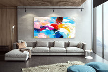 Load image into Gallery viewer, Red Blue Yellow Abstract Paintings Colorful Contemporary Art Fp075