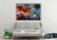 Load image into Gallery viewer, Red Orange Blue Palette Knife Artwork Original Abstract Painting Fp090