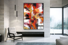 Load image into Gallery viewer, Red White Brown Abstract Original Painting On Canvas Large Artwork Qp035