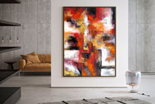 Load image into Gallery viewer, Red White Brown Abstract Original Painting On Canvas Large Artwork Qp035