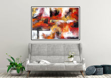 Load image into Gallery viewer, Red White Brown Abstract Original Painting On Canvas Large Artwork Qp035