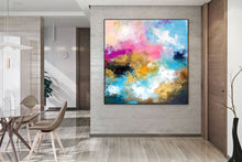 Load image into Gallery viewer, Blue Pink Abstract Painting Artwork Contemporary Art Home Decor Fp041