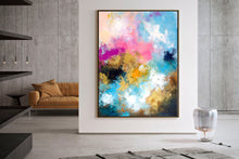 Load image into Gallery viewer, Blue Pink Abstract Painting Artwork Contemporary Art Home Decor Fp041