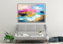 Load image into Gallery viewer, Blue Pink Abstract Painting Artwork Contemporary Art Home Decor Fp041