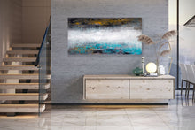 Load image into Gallery viewer, Grey Blue White Contemporary Wall Art Modern Artwork Qp068