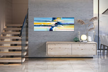 Load image into Gallery viewer, Original Blue Yellow White Abstract Original Painting On Canvas Qp065