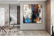 Load image into Gallery viewer, Gray Blue White Abstract Painting Modern Abstract Painting Qp034