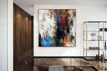 Load image into Gallery viewer, Gray Blue White Abstract Painting Modern Abstract Painting Qp034